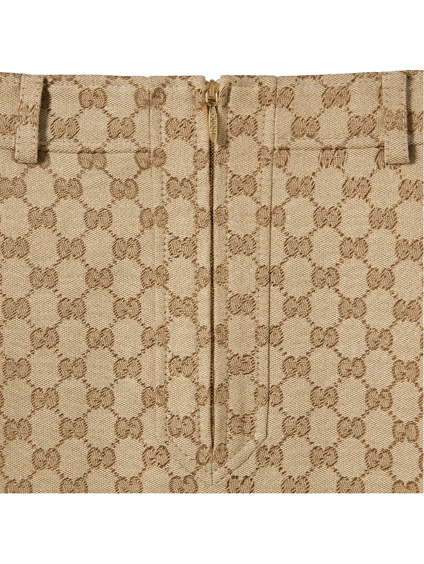 Cotton GG midi skirt