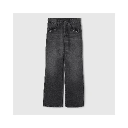 Wide leg jeans with Horsebit