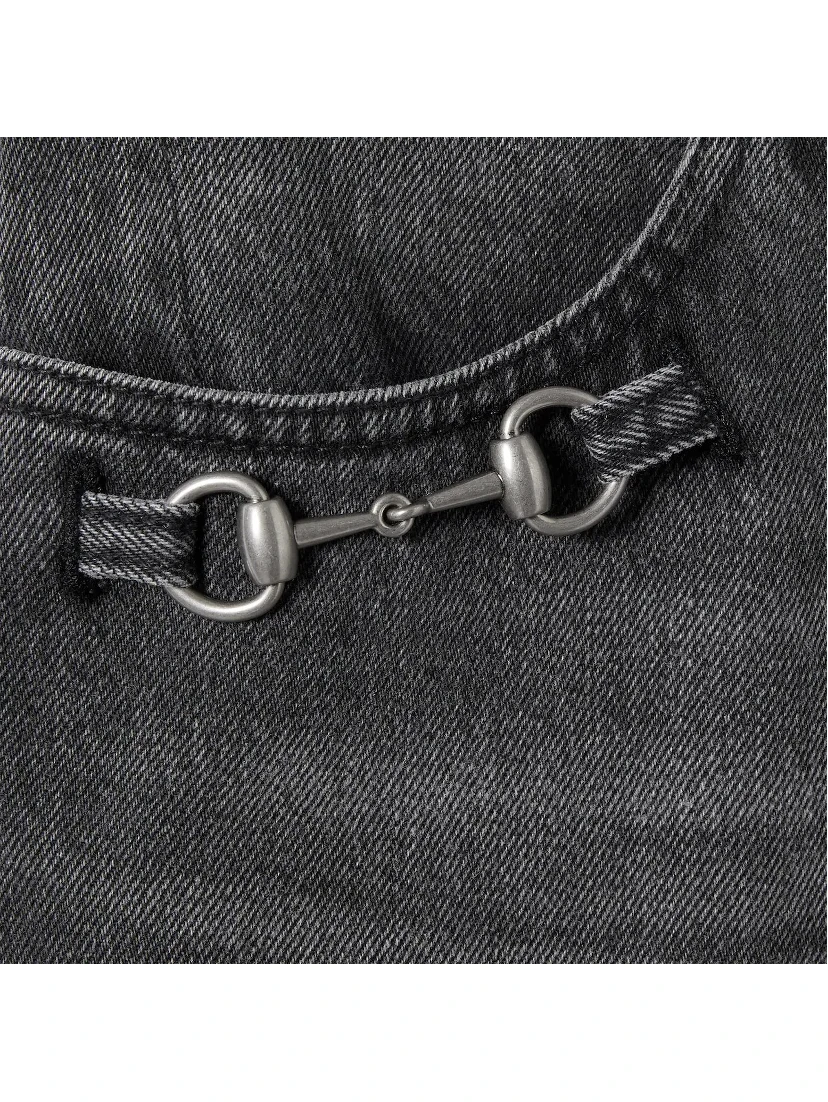 Wide leg jeans with Horsebit