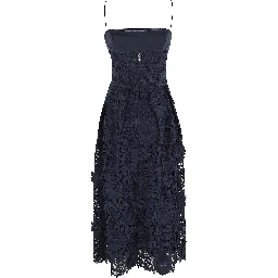 3D LACE FLARED MIDI DRESS