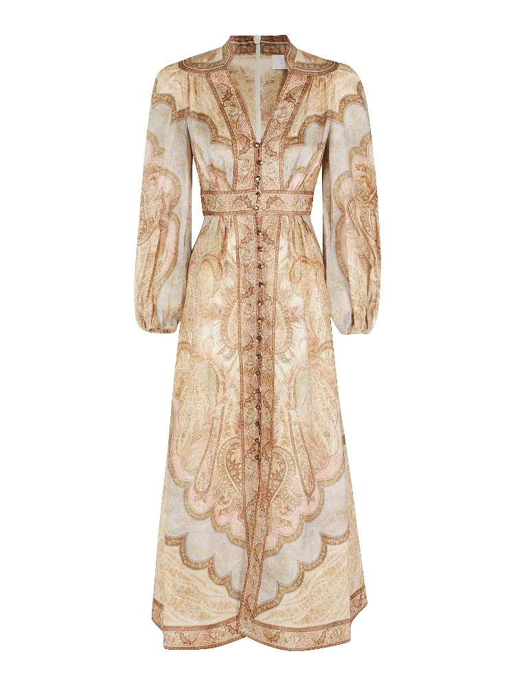 WANDERLUST PLUNGE MIDI DRESS