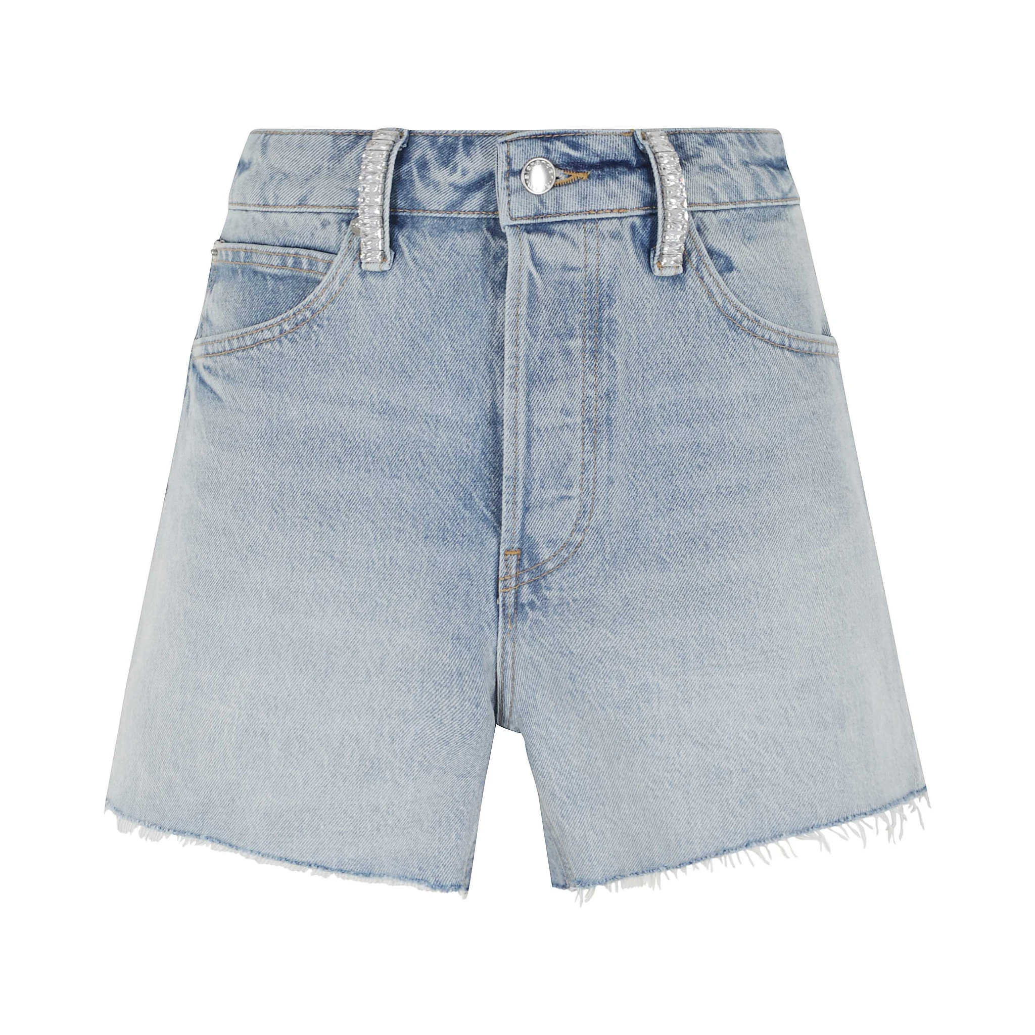 MID RISE RELAXED SHORT WITH CRYSTAL BELTLOOPS
