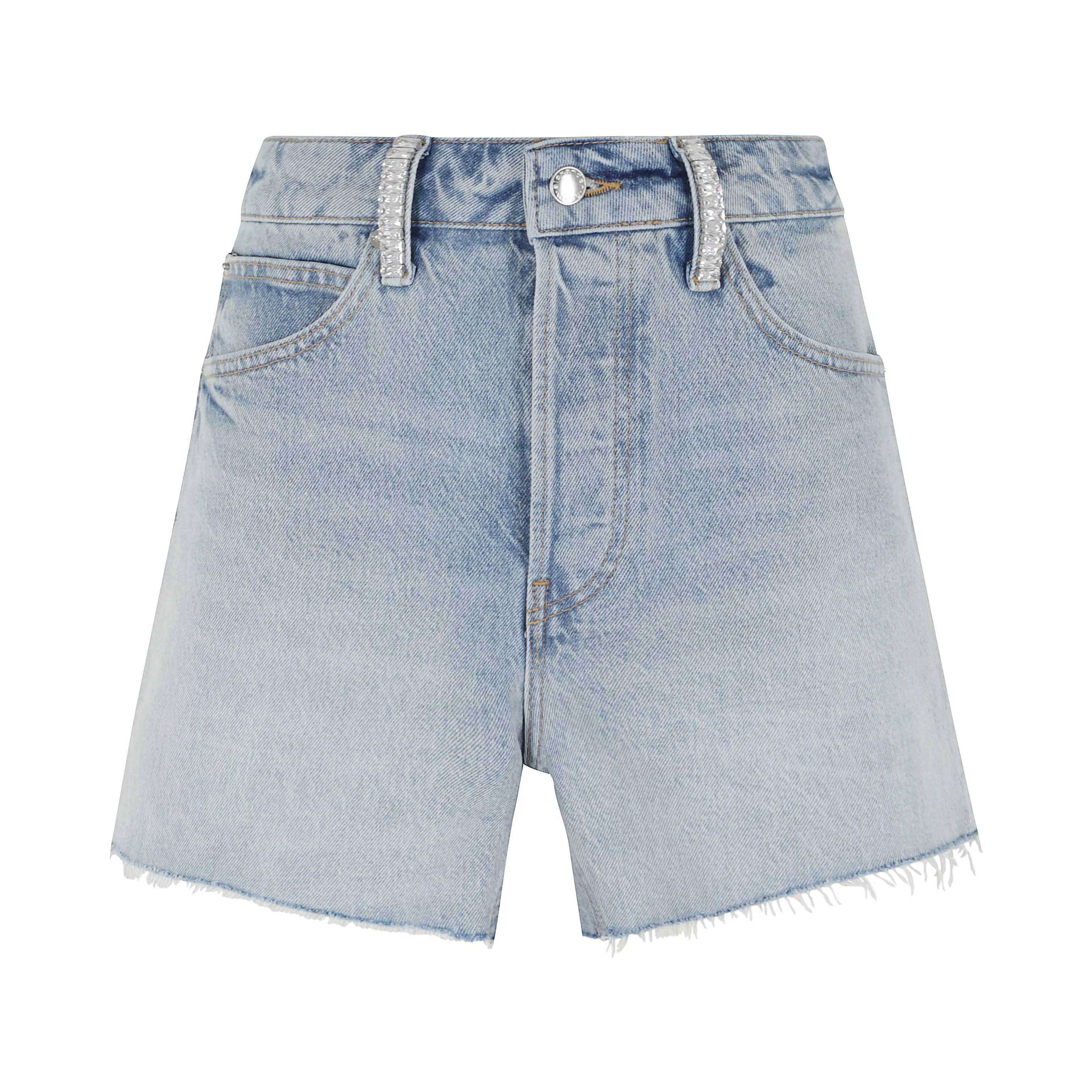 MID RISE RELAXED SHORT WITH CRYSTAL BELTLOOPS