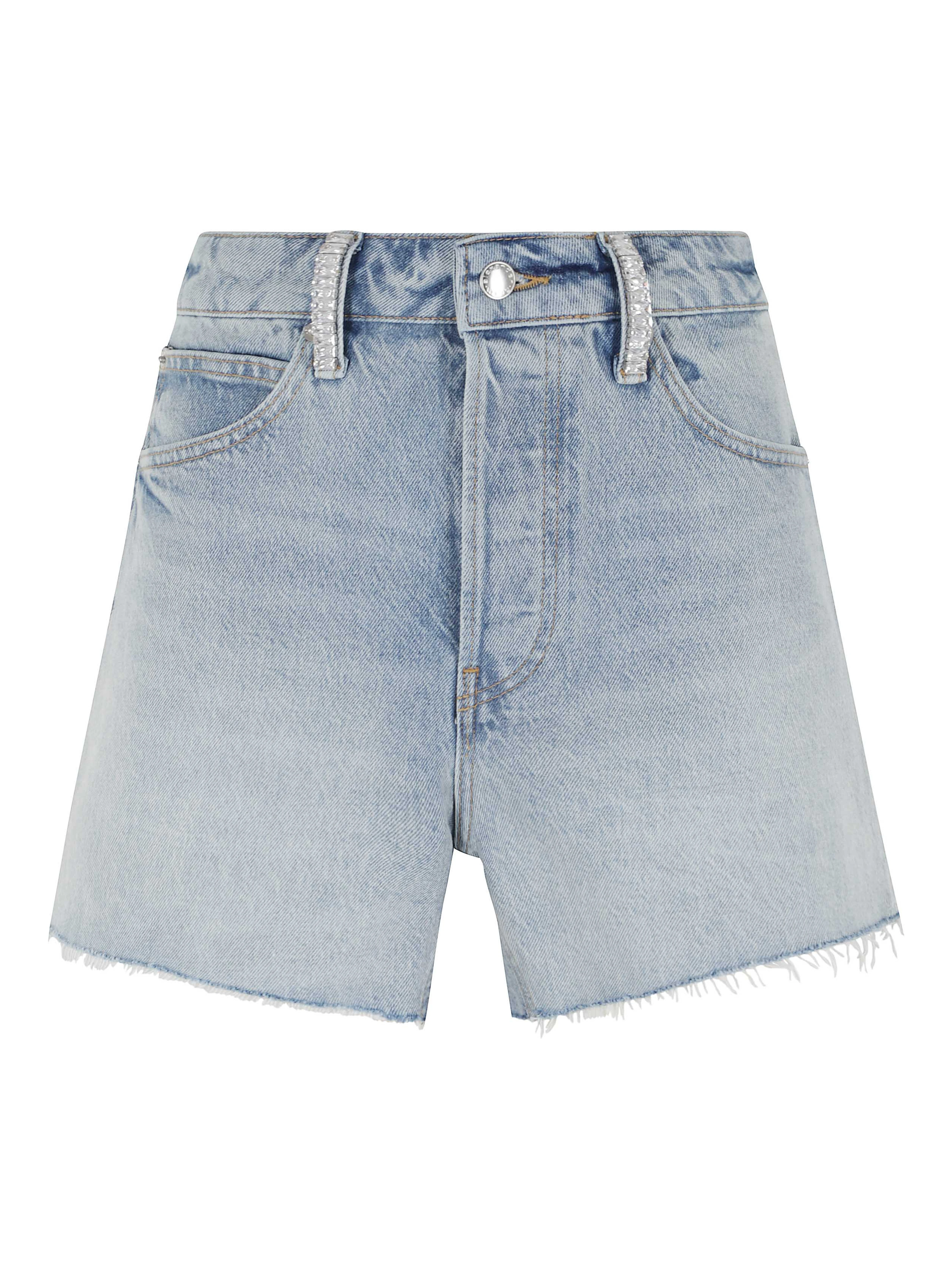 MID RISE RELAXED SHORT WITH CRYSTAL BELTLOOPS