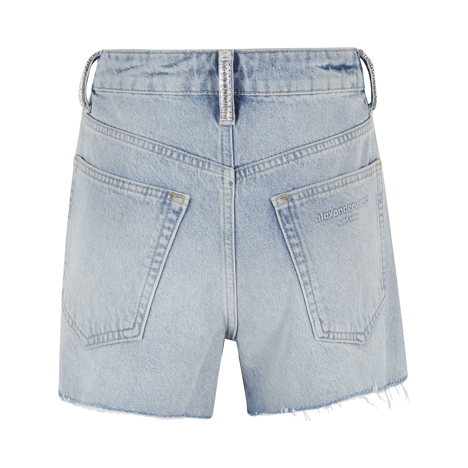 MID RISE RELAXED SHORT WITH CRYSTAL BELTLOOPS