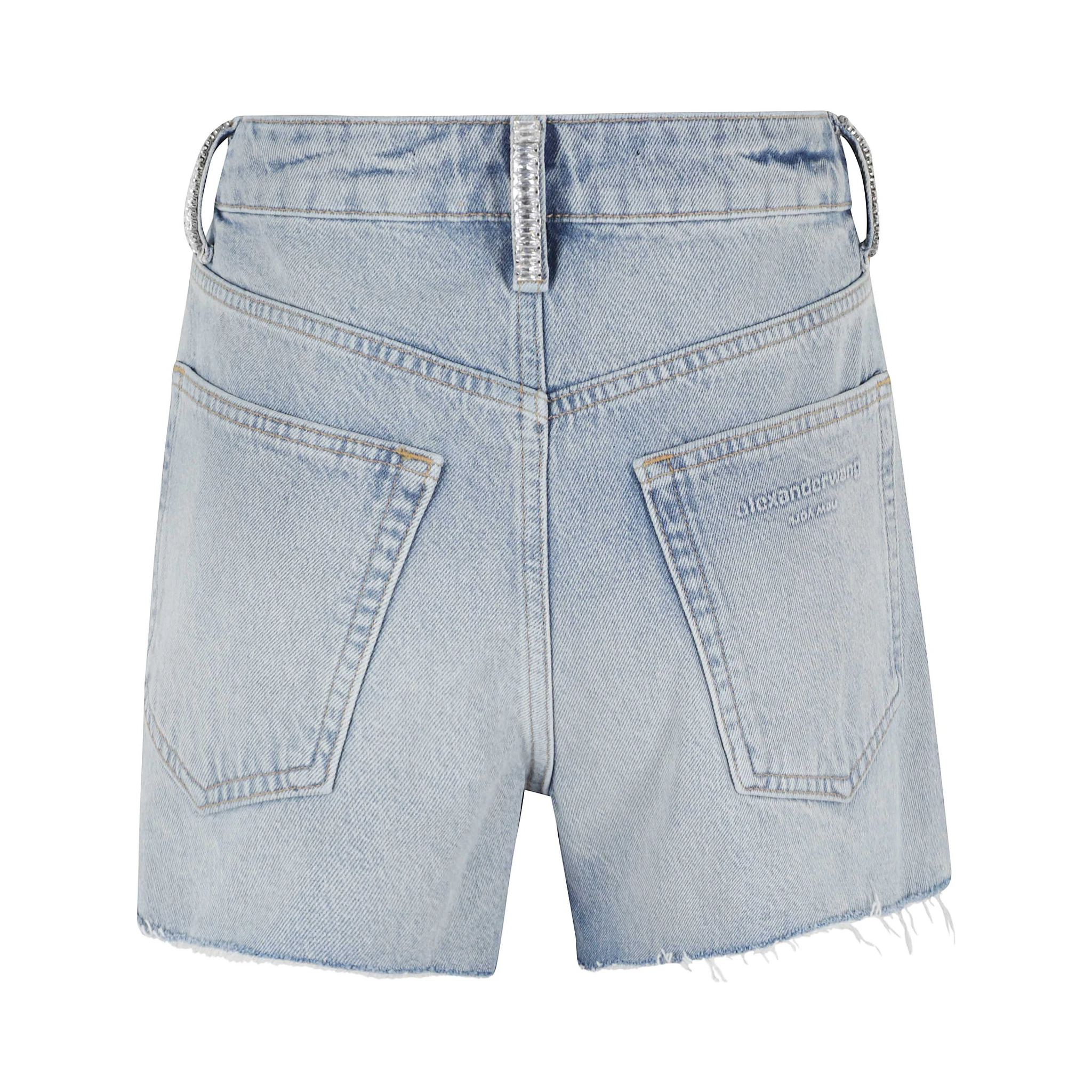 MID RISE RELAXED SHORT WITH CRYSTAL BELTLOOPS