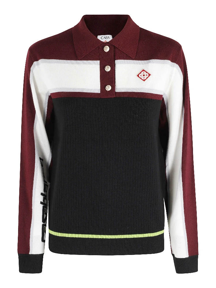 STRIPED OVERSIZED POLO SHIRT