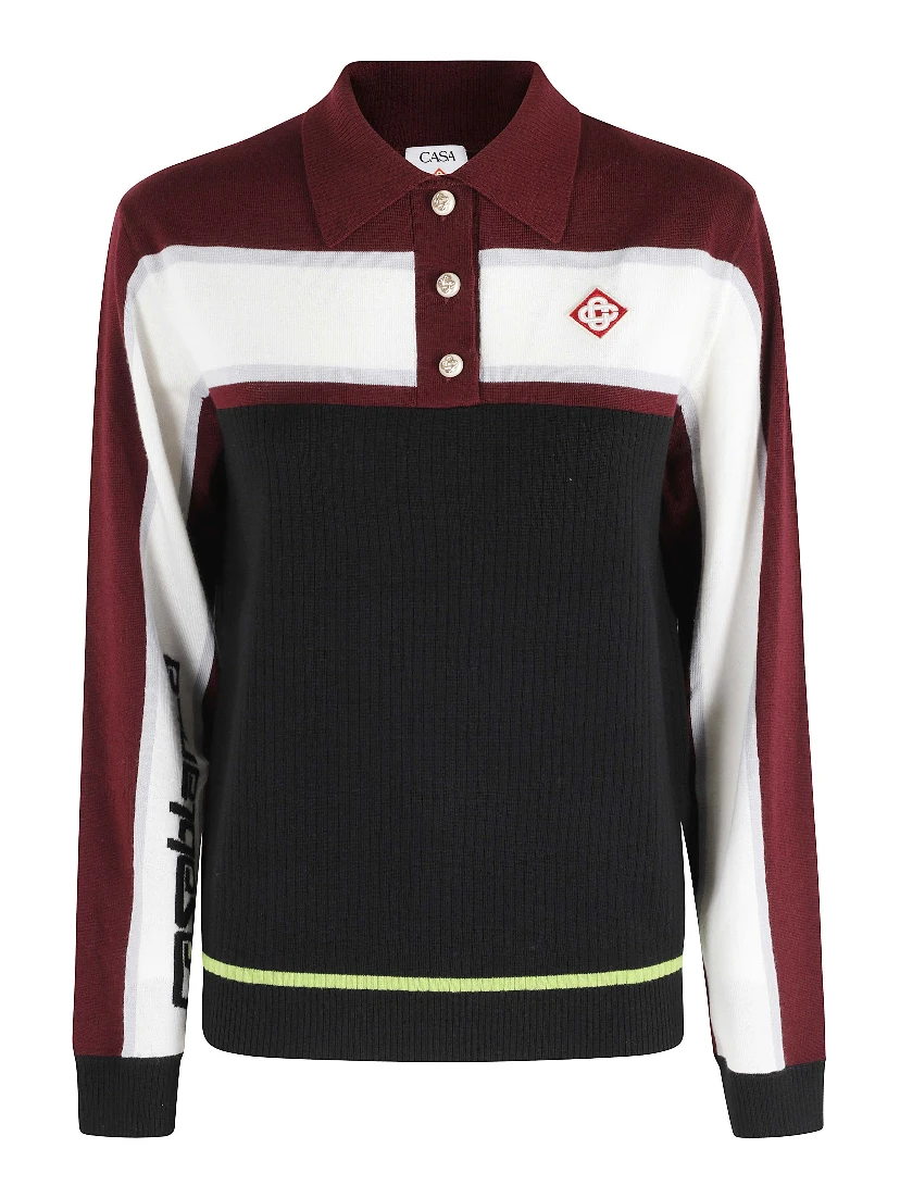 STRIPED OVERSIZED POLO SHIRT