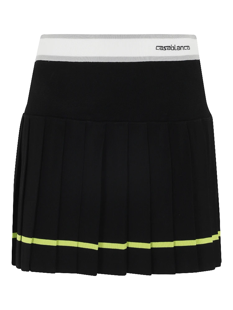 STRIPED PLEATED SKIRT