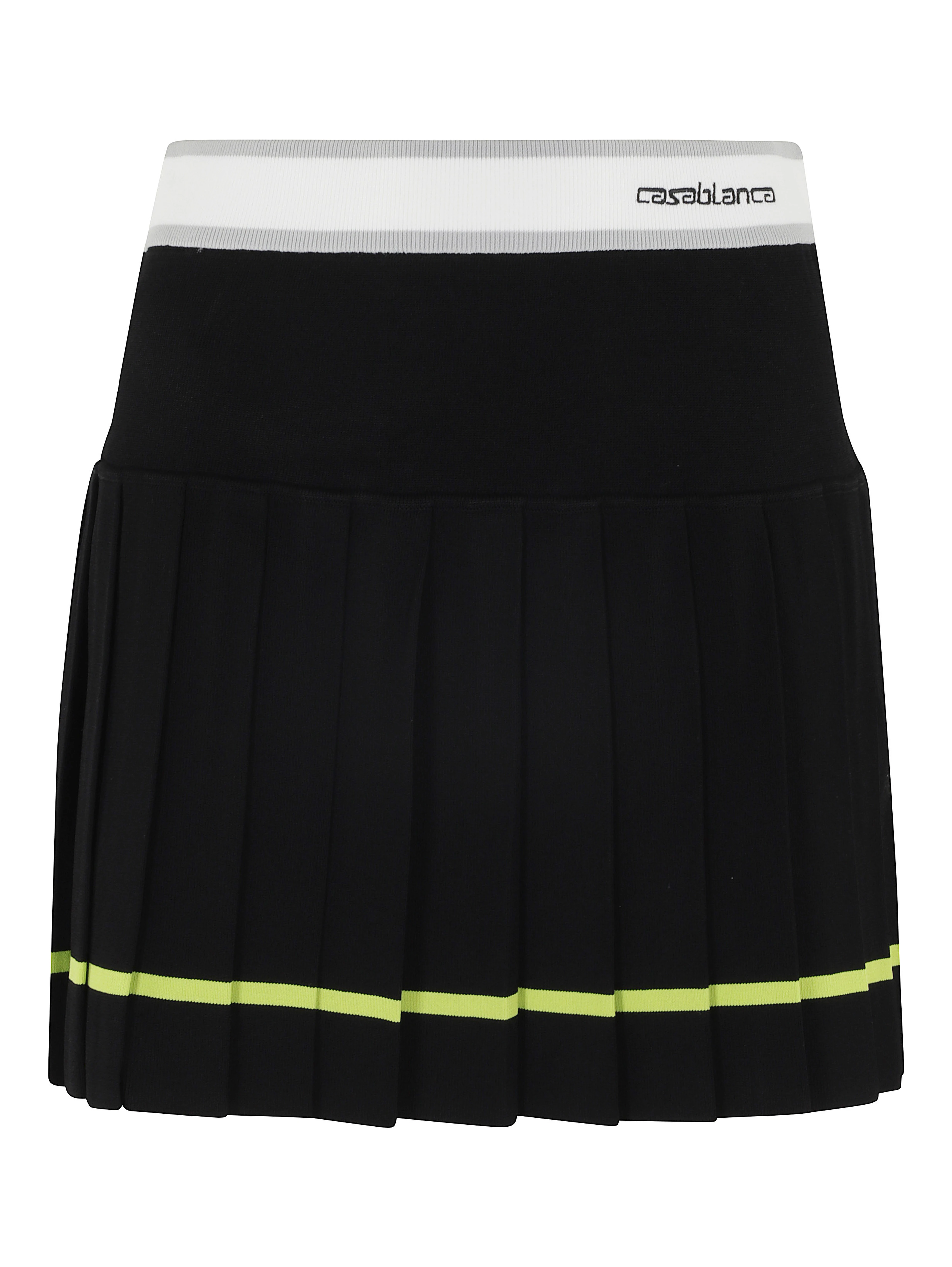 STRIPED PLEATED SKIRT