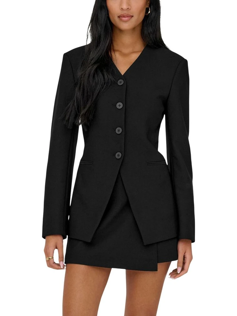 Black Recycled Polyester Blazer