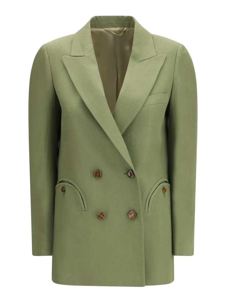 Bicolor Linen Blazer