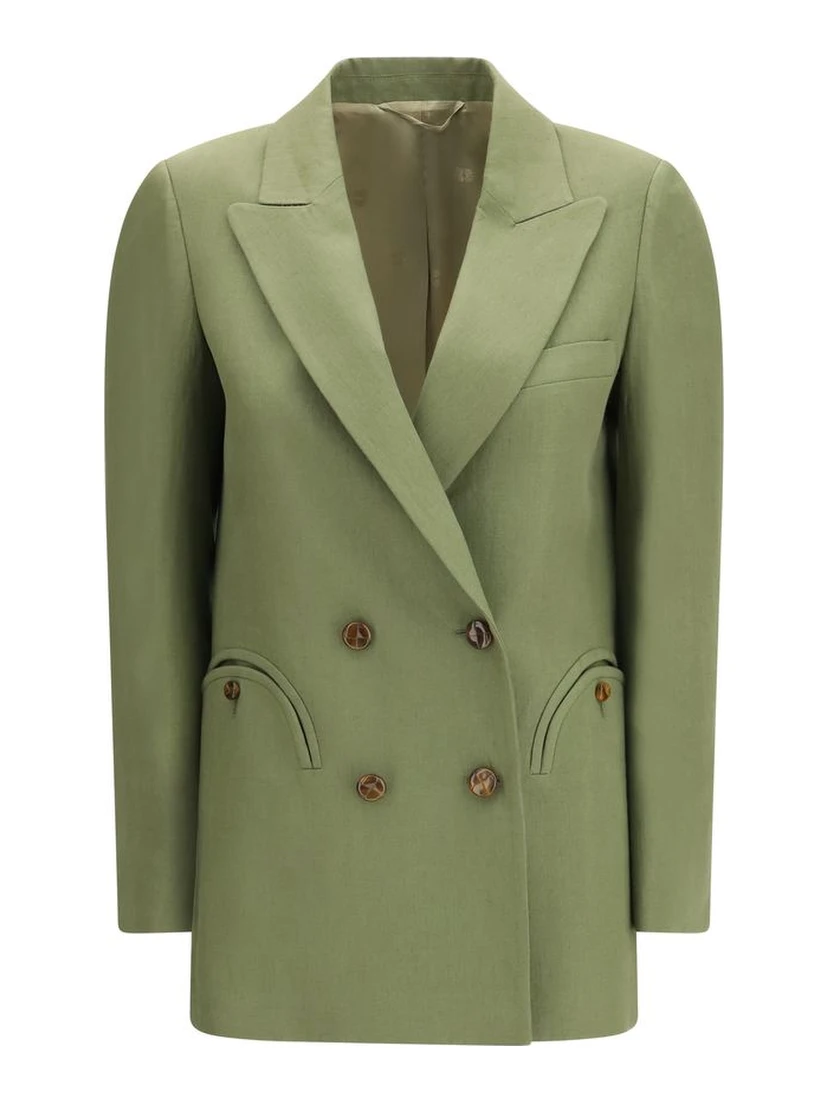 Bicolor Linen Blazer