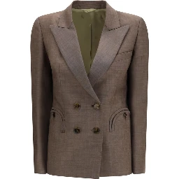 Brown Fleece Wool Blazer