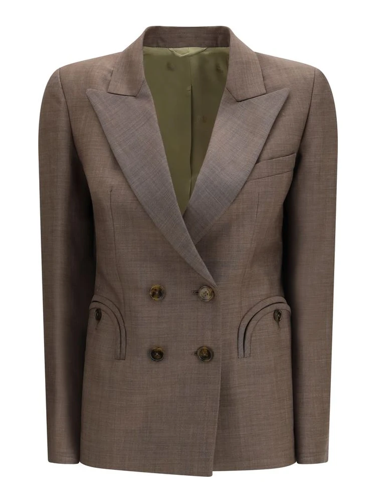 Brown Fleece Wool Blazer