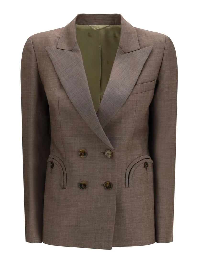 Brown Fleece Wool Blazer