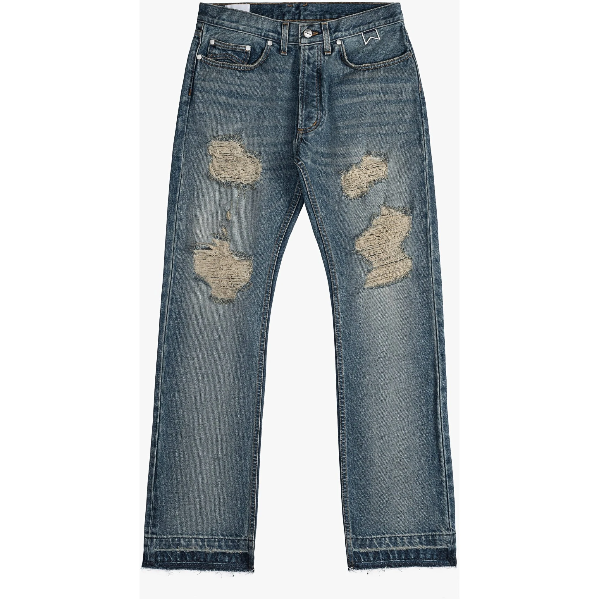 Blue Cotton Boyfriend Jeans