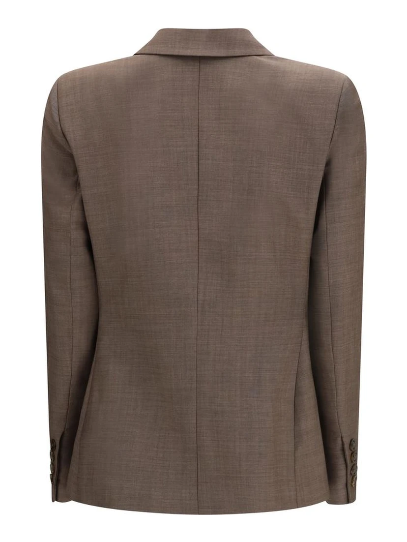Brown Fleece Wool Blazer