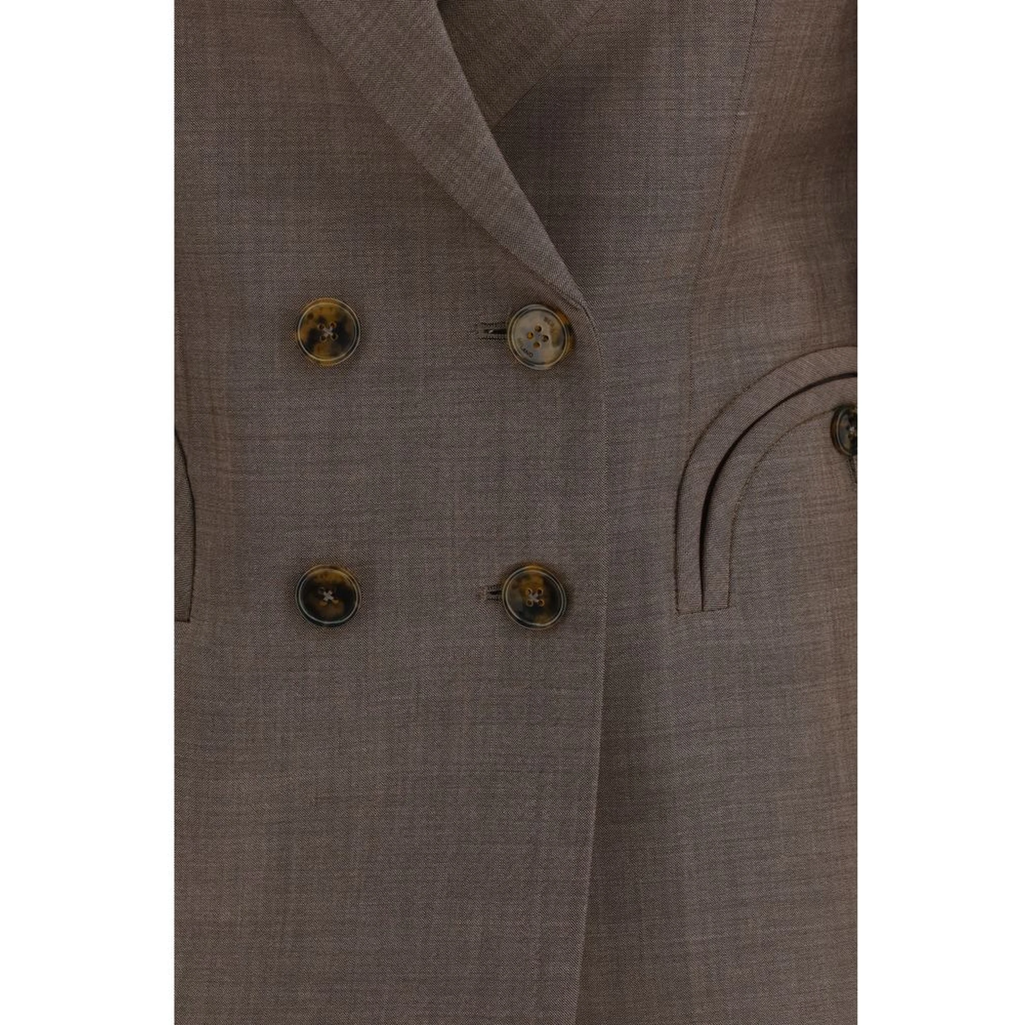 Brown Fleece Wool Blazer