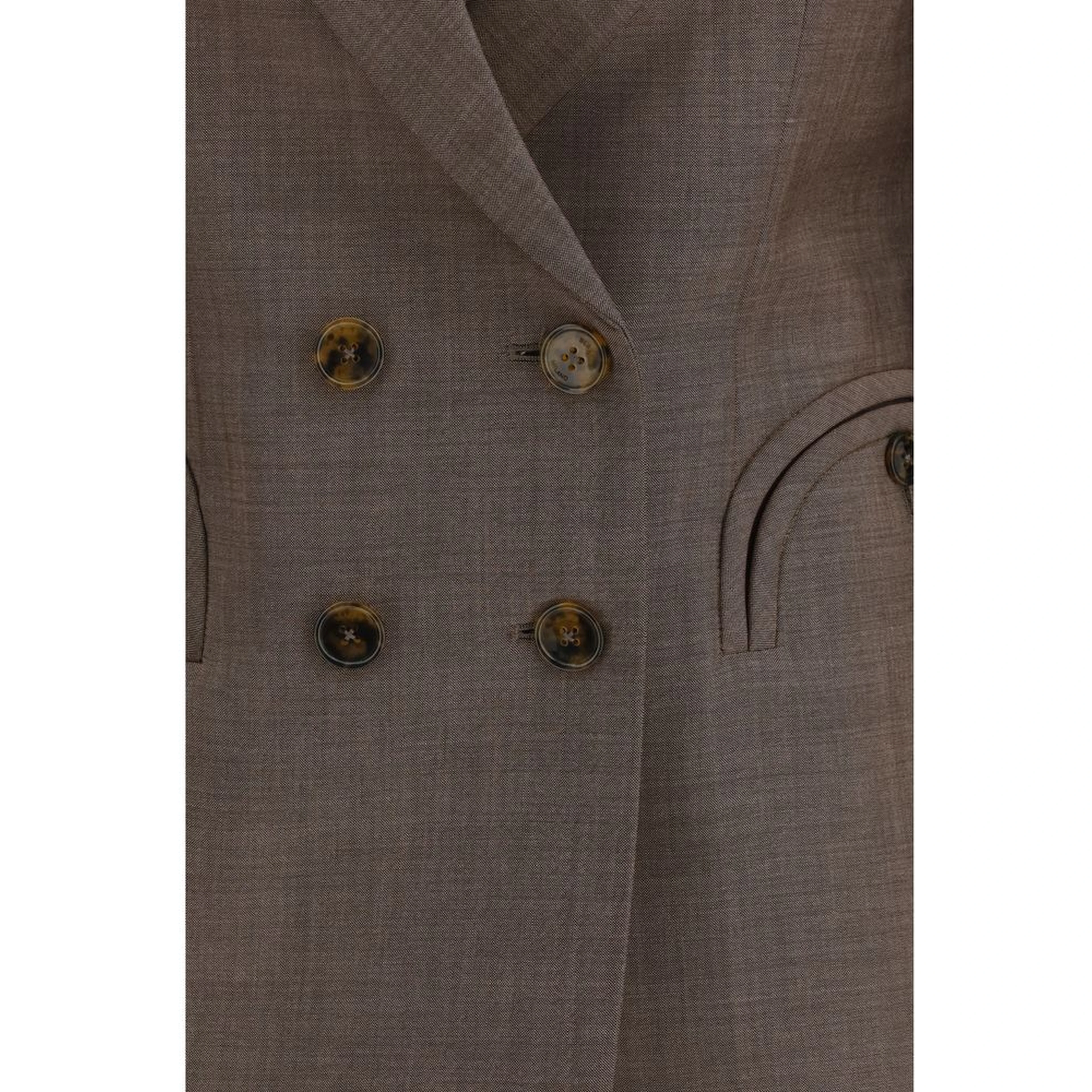 Brown Fleece Wool Blazer