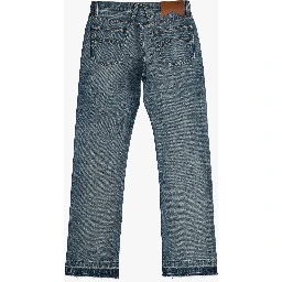 Blue Cotton Boyfriend Jeans