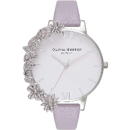 Purple Artificial Leather Dress Watch