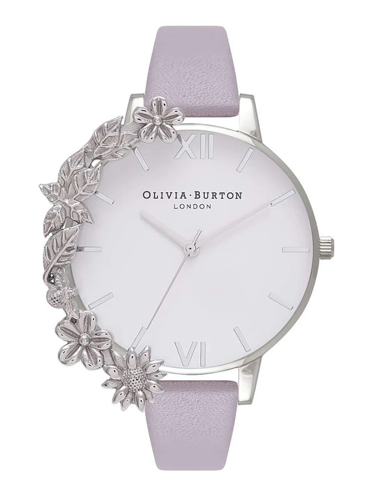 Purple Artificial Leather Dress Watch