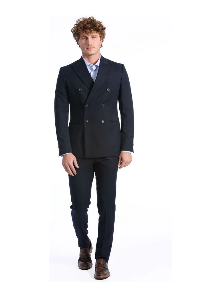 Blue Wool Two-Piece Suit