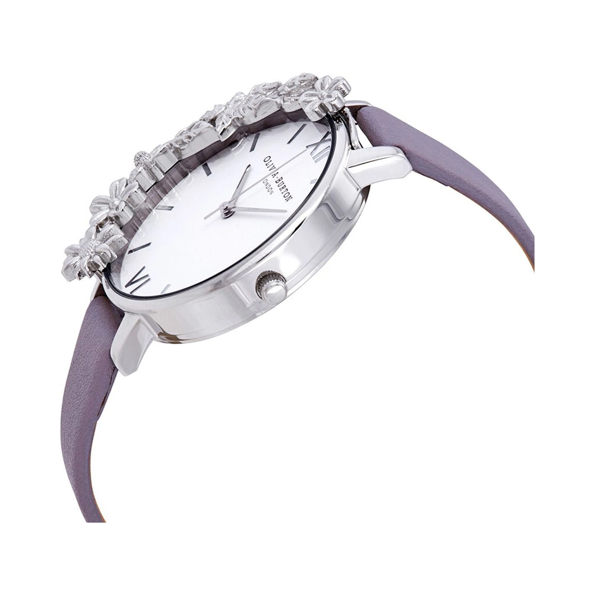 Purple Artificial Leather Dress Watch