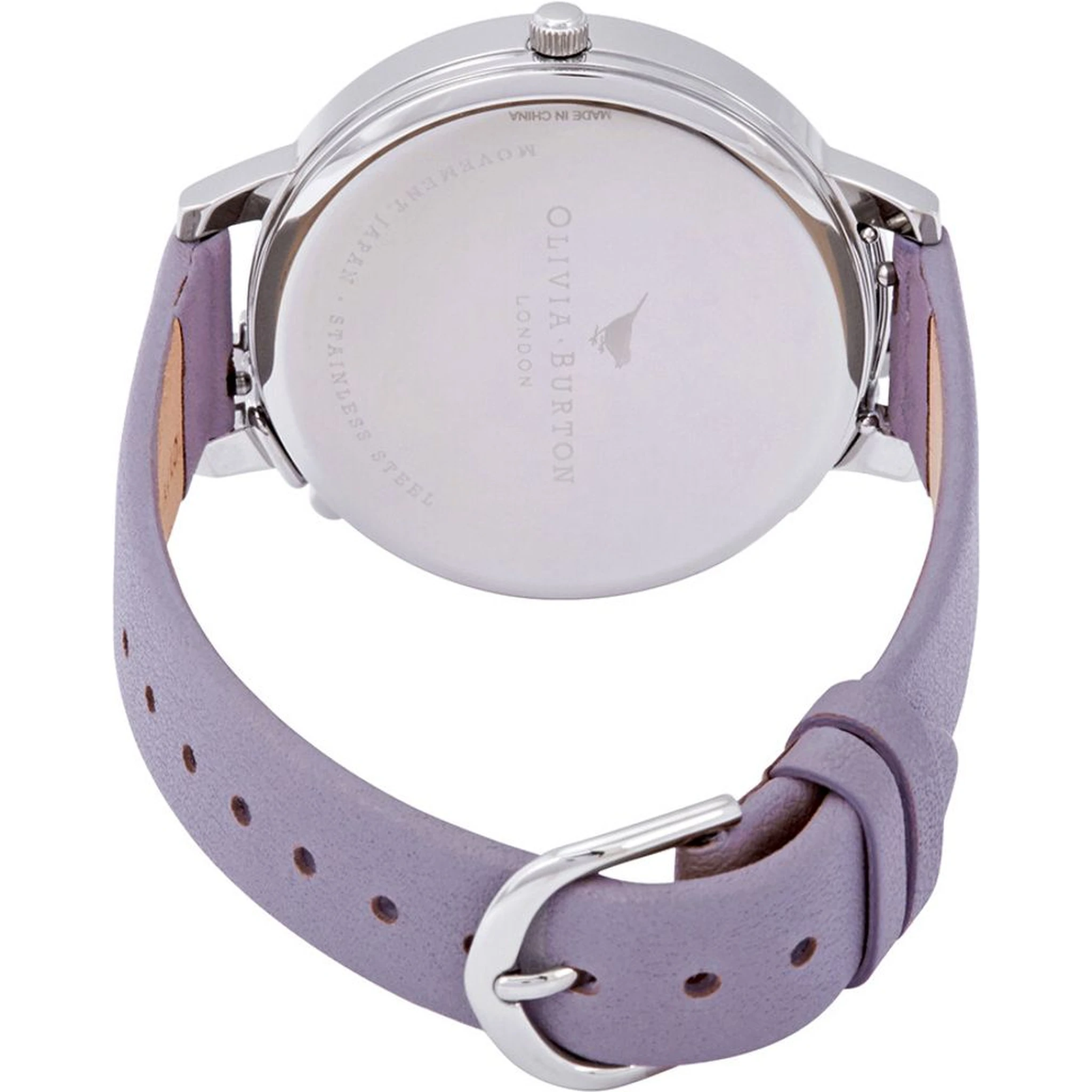 Purple Artificial Leather Dress Watch