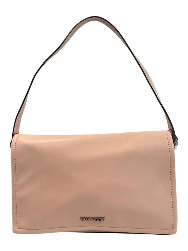 Pink Polyurethane Women Shoulder Bag