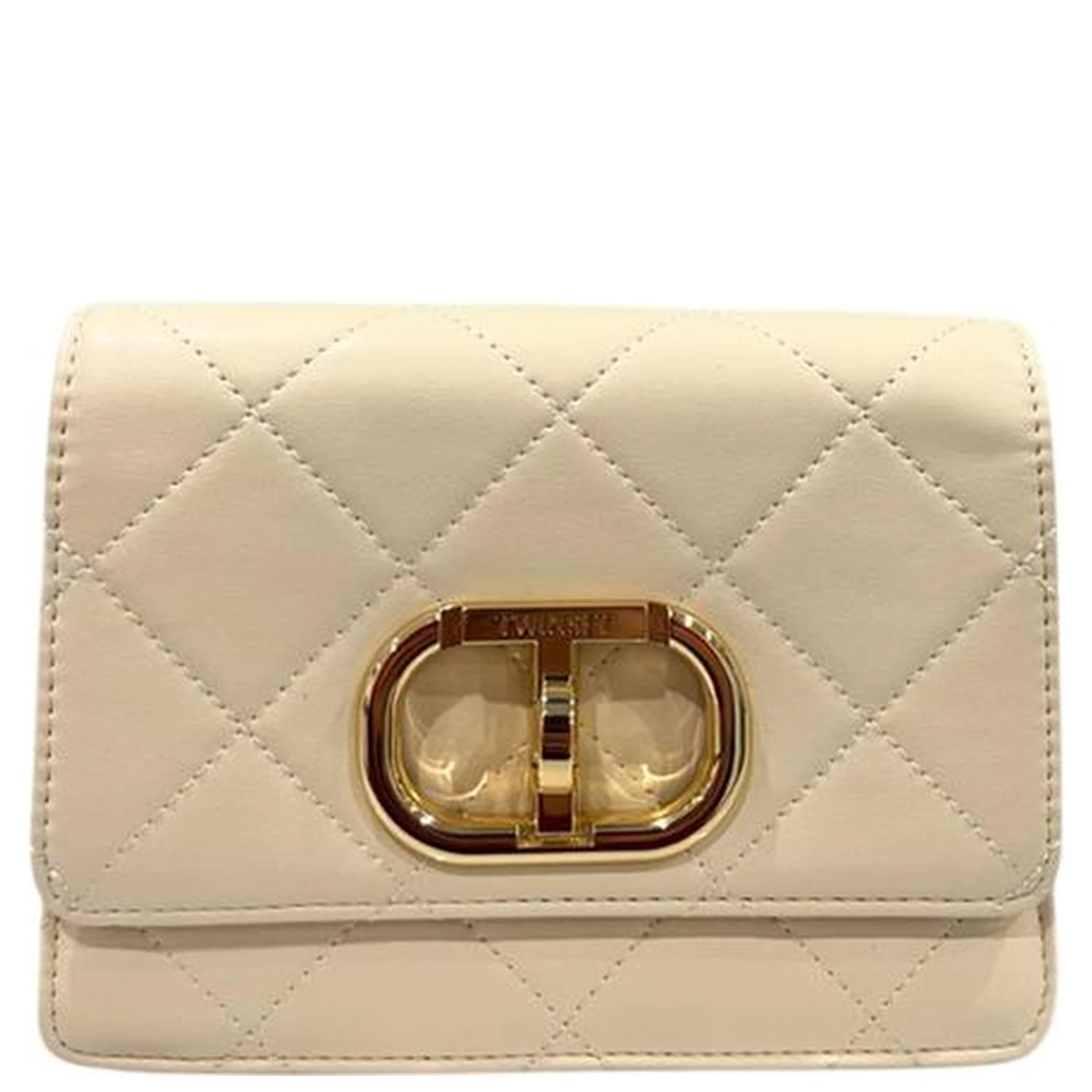 Beige PU Women Crossbody Bag