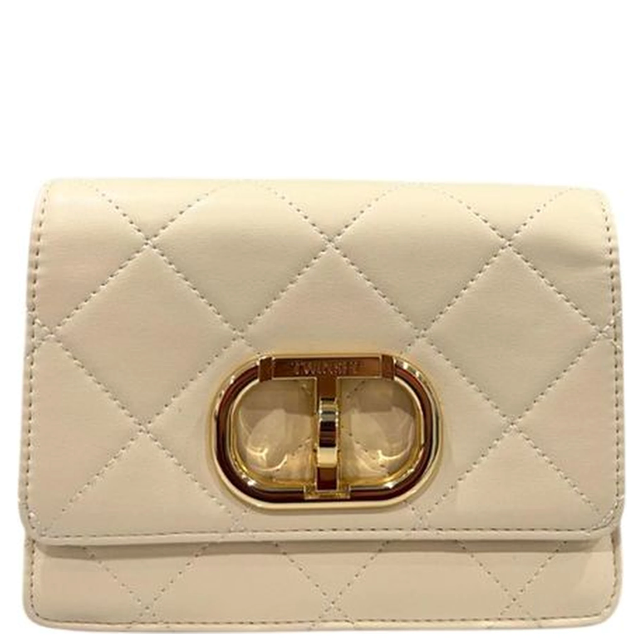 Beige PU Women Crossbody Bag
