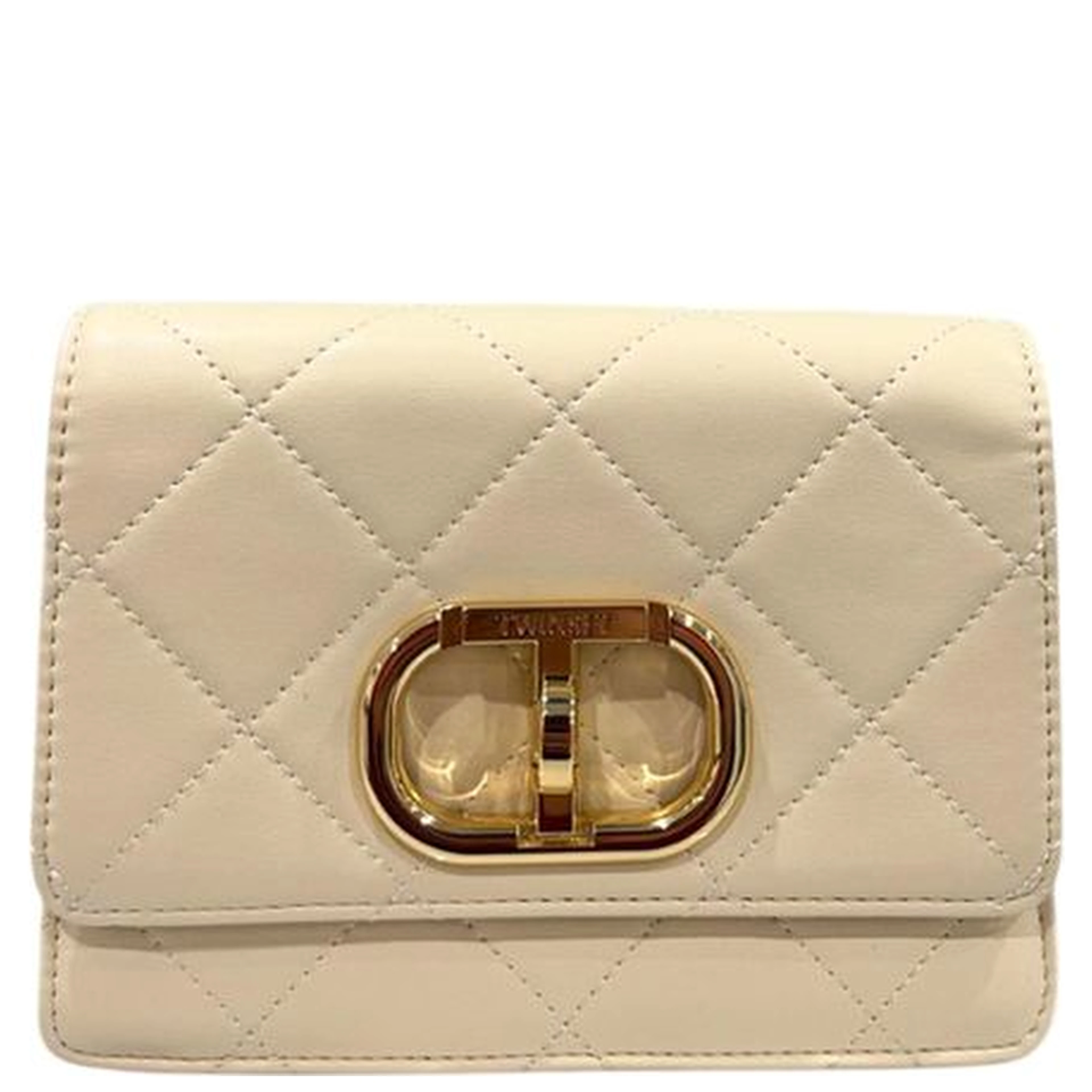 Beige PU Women Crossbody Bag
