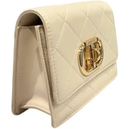 Beige PU Women Crossbody Bag