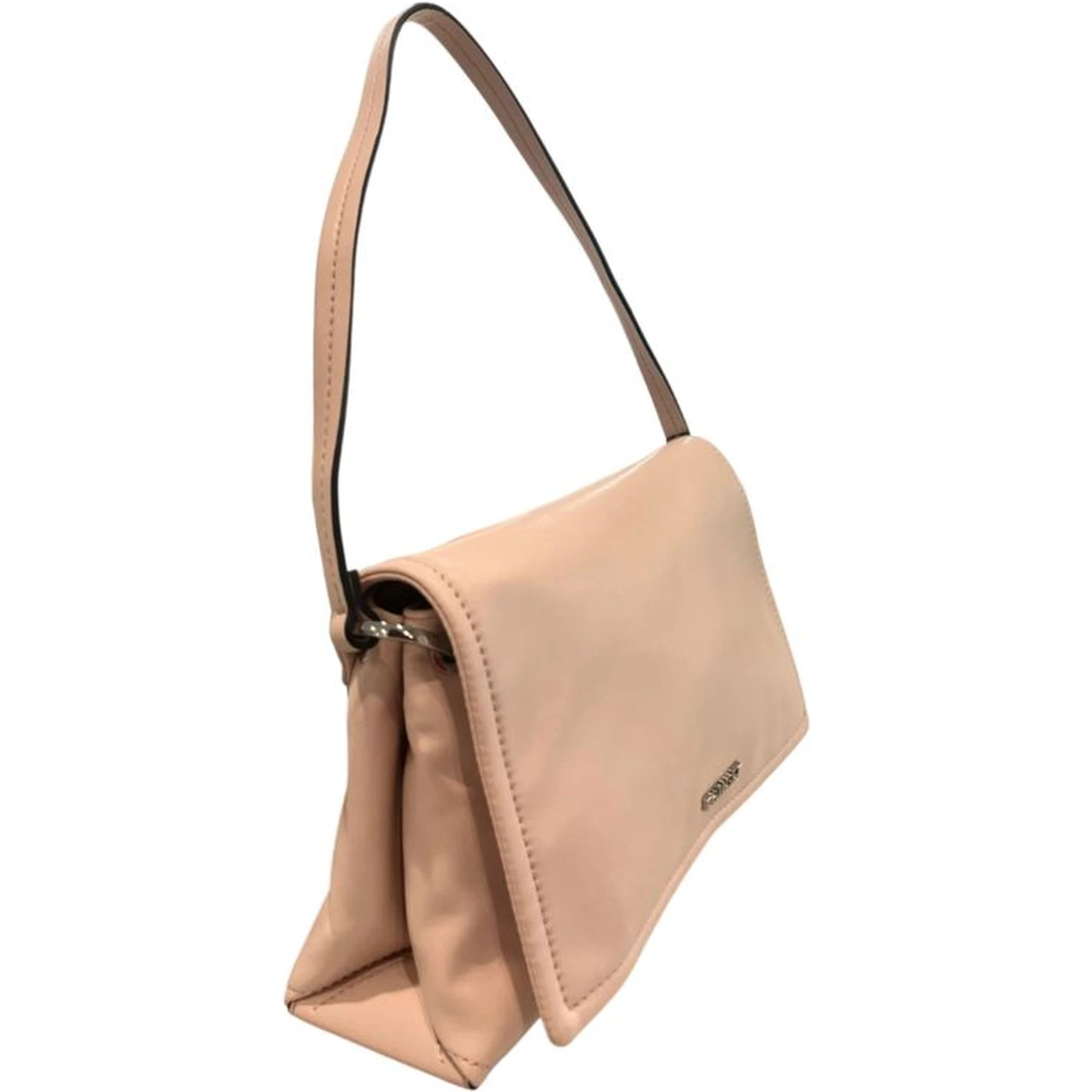 Pink Polyurethane Women Shoulder Bag