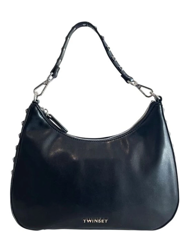 Black Polyurethane Women Shoulder Bag