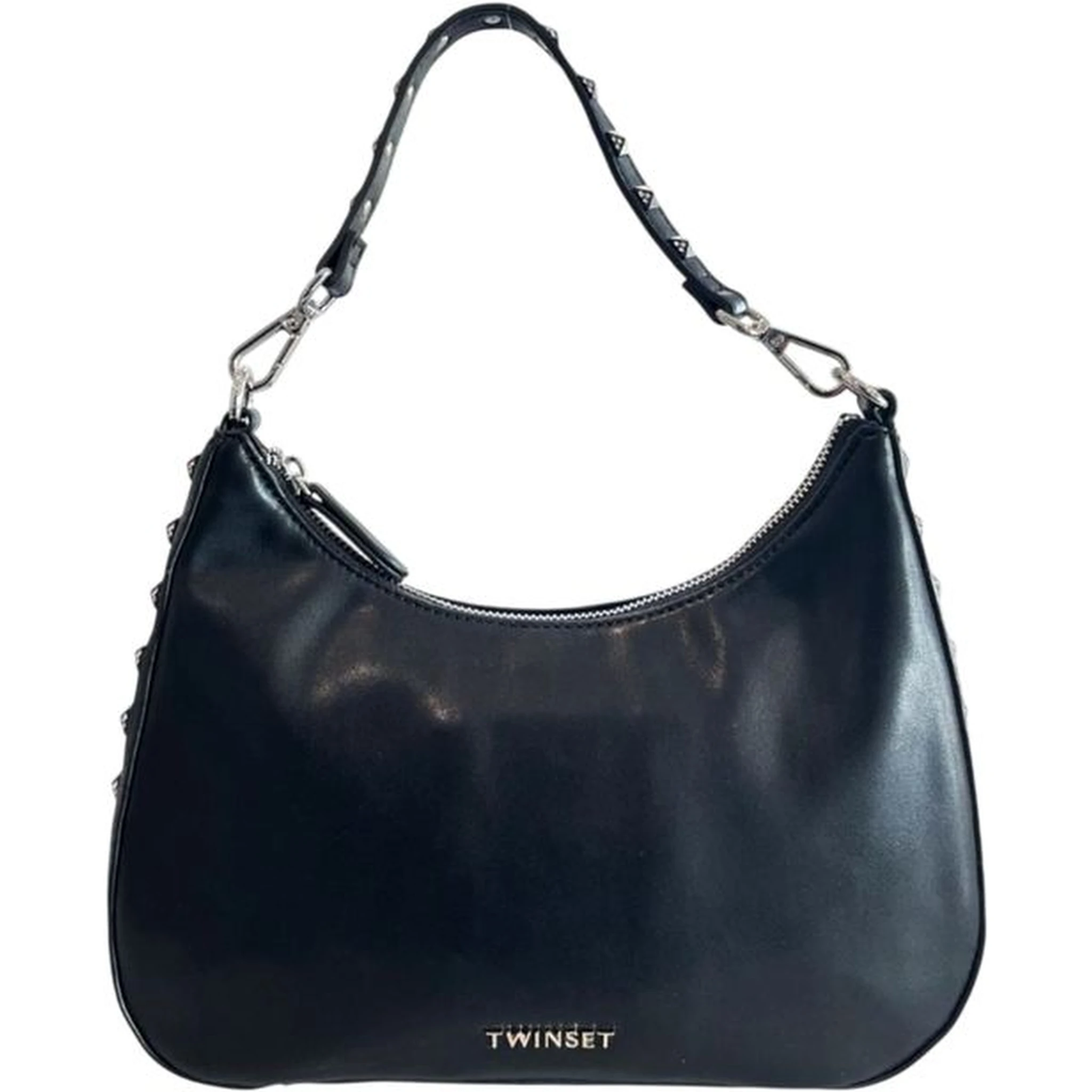 Black Polyurethane Women Shoulder Bag