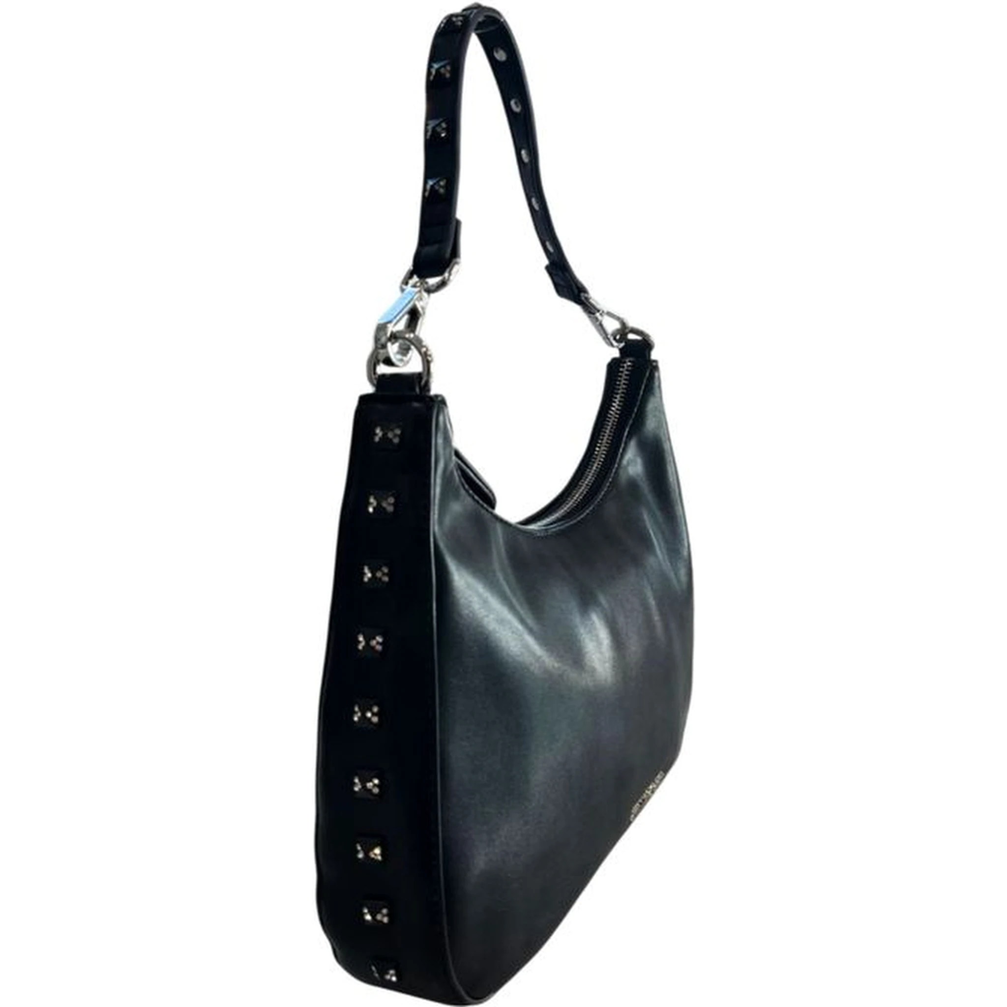 Black Polyurethane Women Shoulder Bag