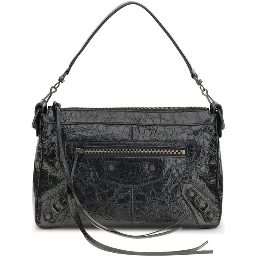 حقيبة كتف من جلد الخروف الأسود (Ovis Aries Aries)