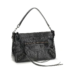 حقيبة كتف من جلد الخروف الأسود (Ovis Aries Aries)