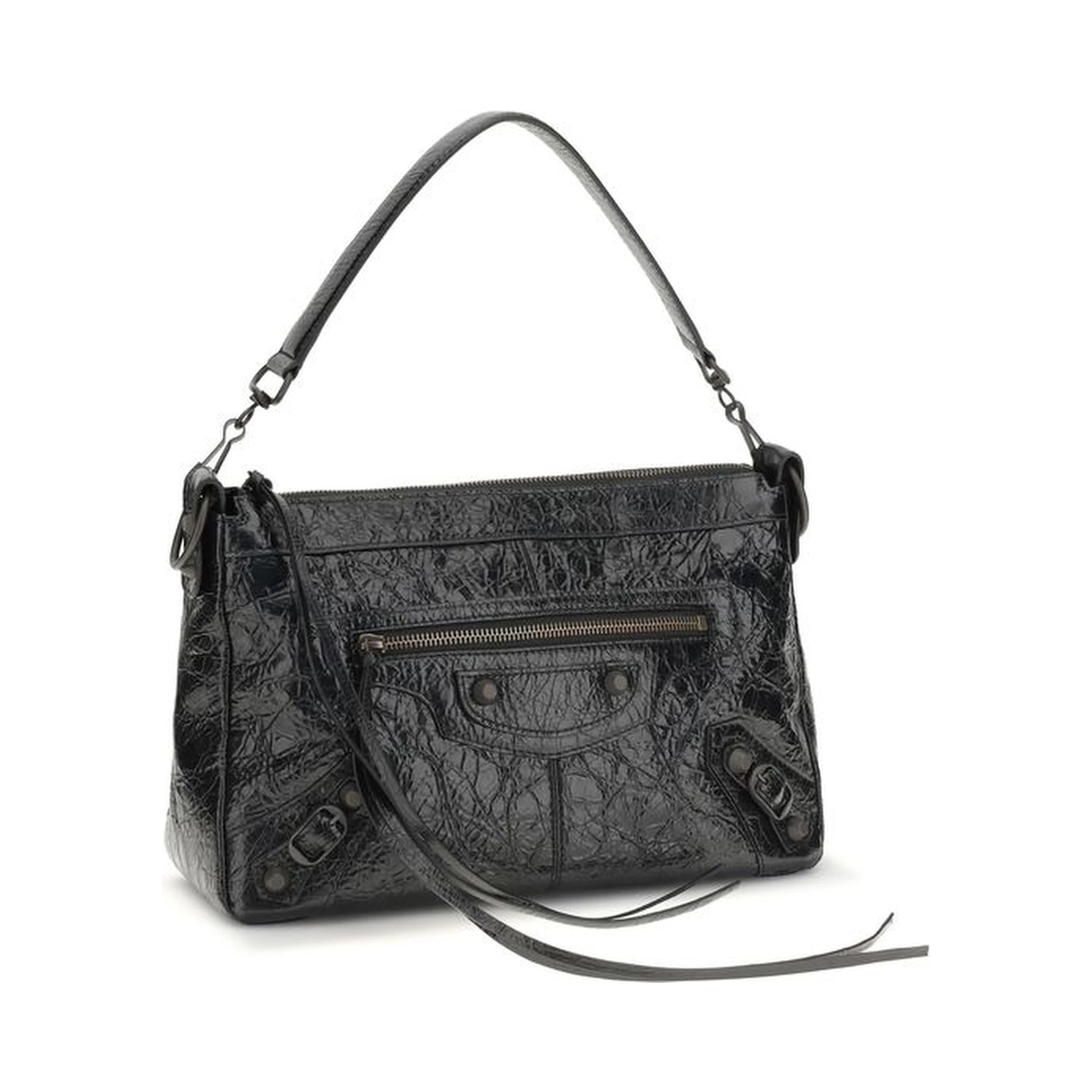 حقيبة كتف من جلد الخروف الأسود (Ovis Aries Aries)