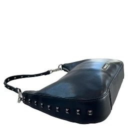 Black Polyurethane Women Shoulder Bag