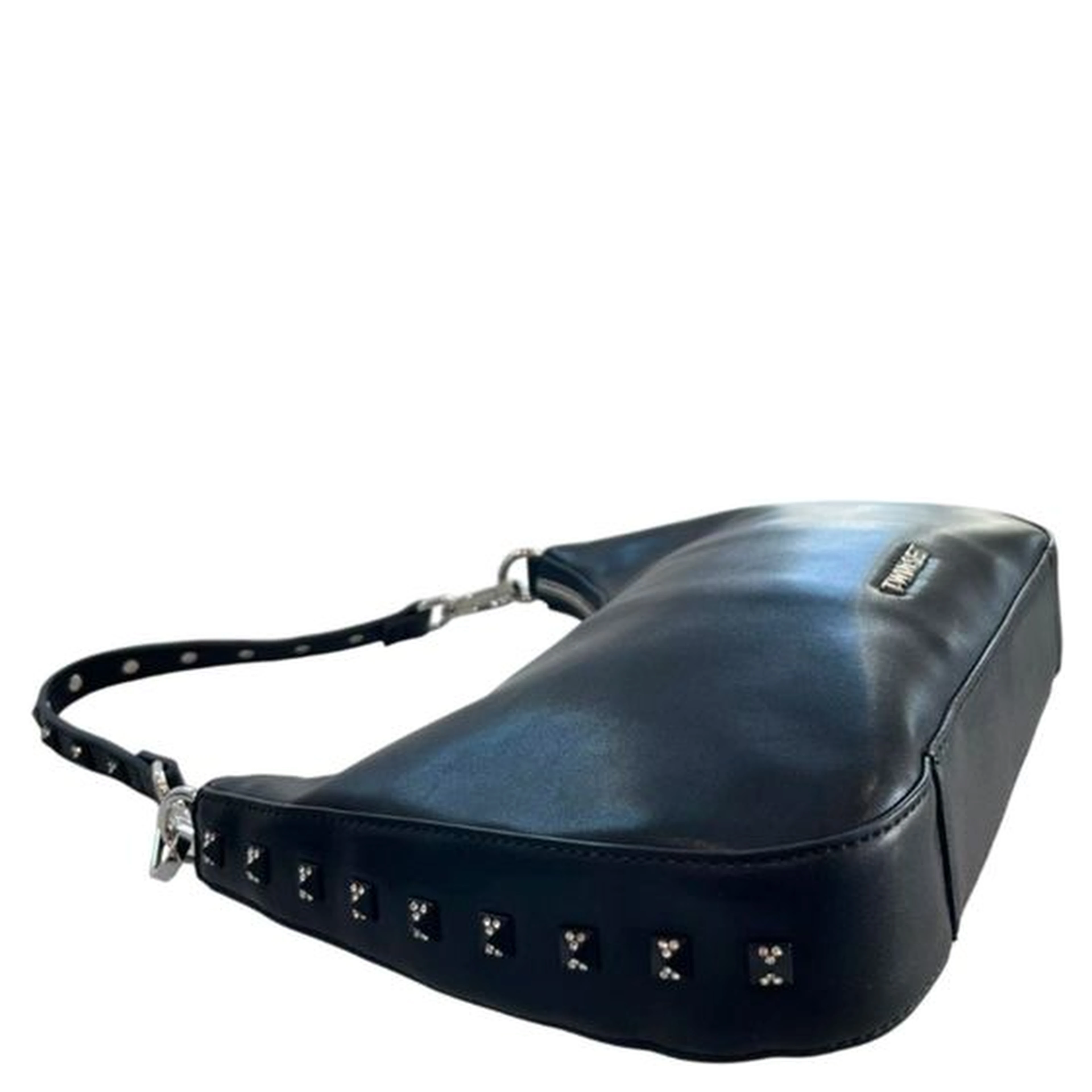 Black Polyurethane Women Shoulder Bag