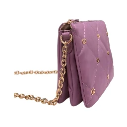 Purple Faux Leather Women Crossbody Bag