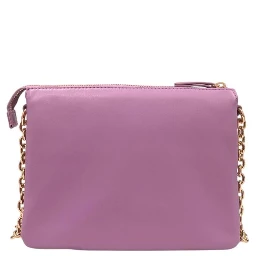 Purple Faux Leather Women Crossbody Bag