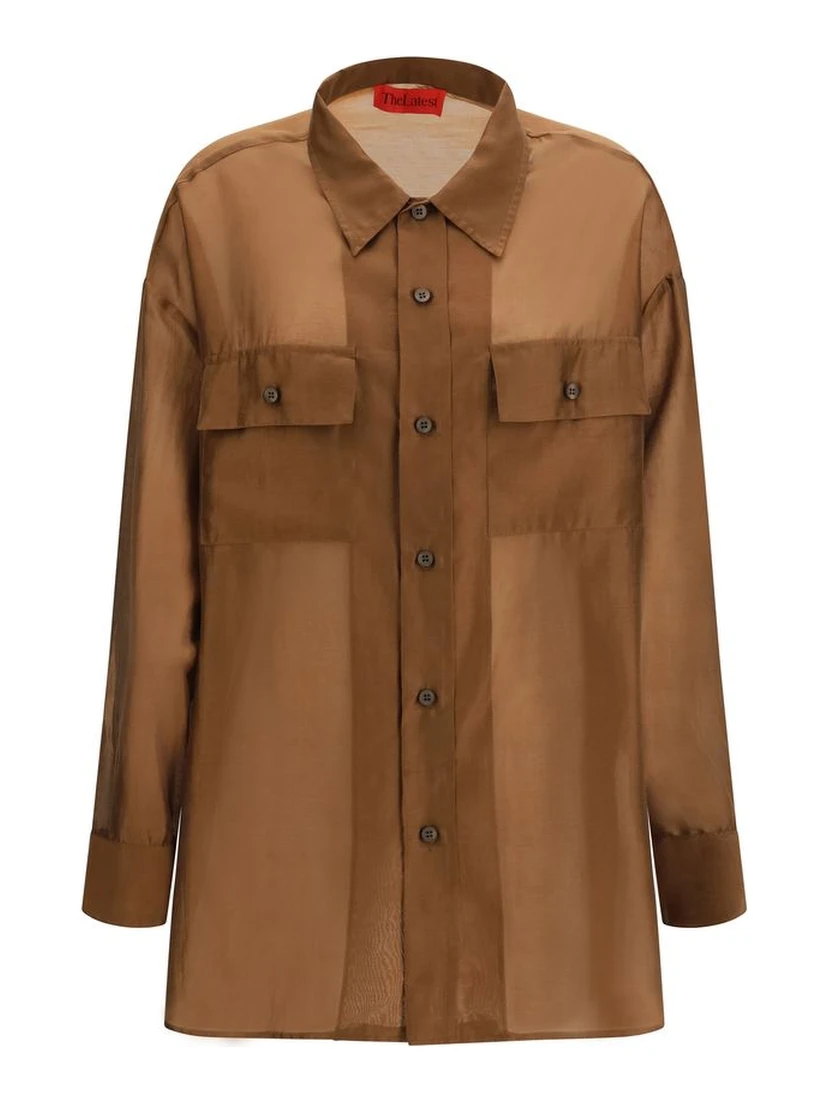 Brown Lycra Dress Shirt