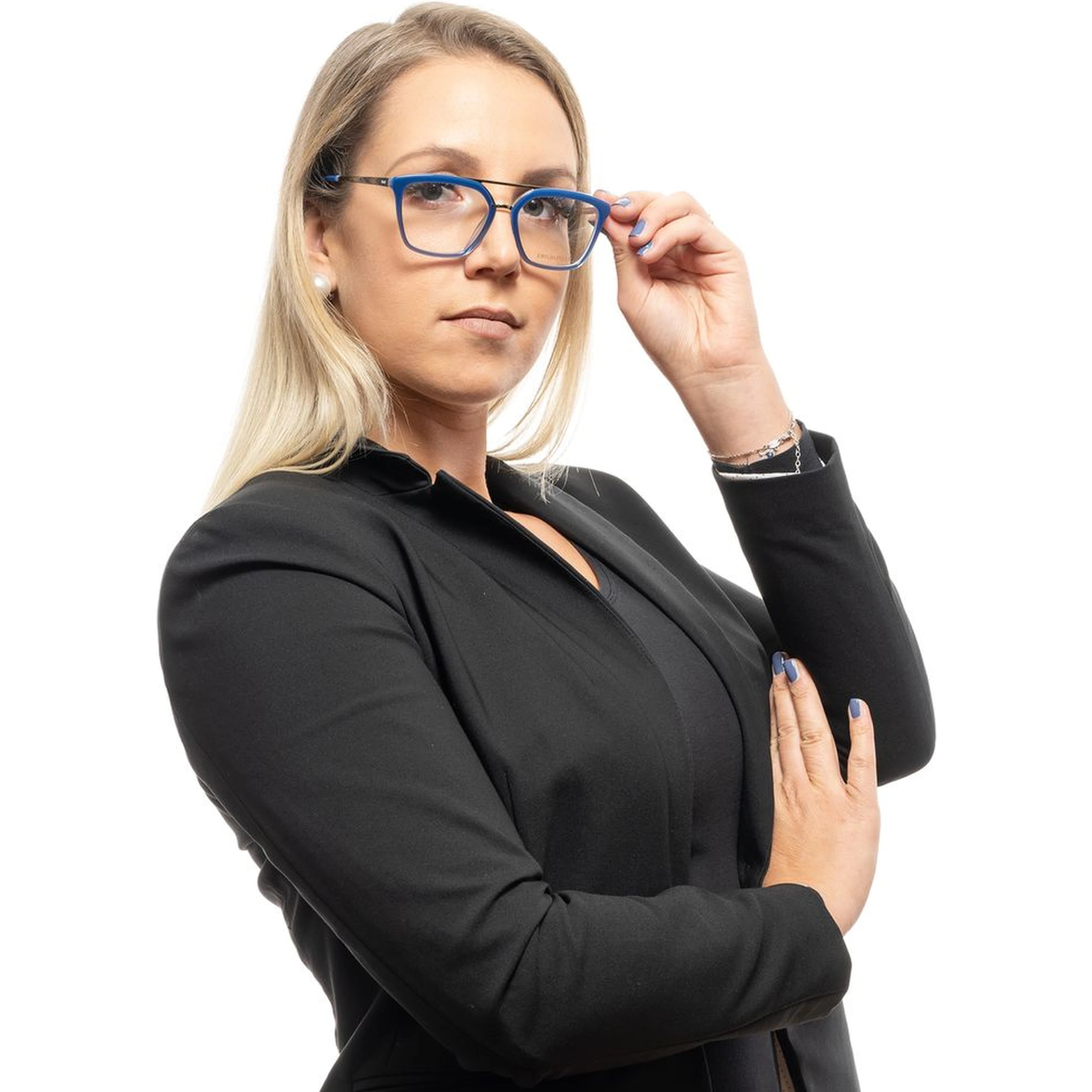 Blue Metal & Plastic Glasses (Frames)