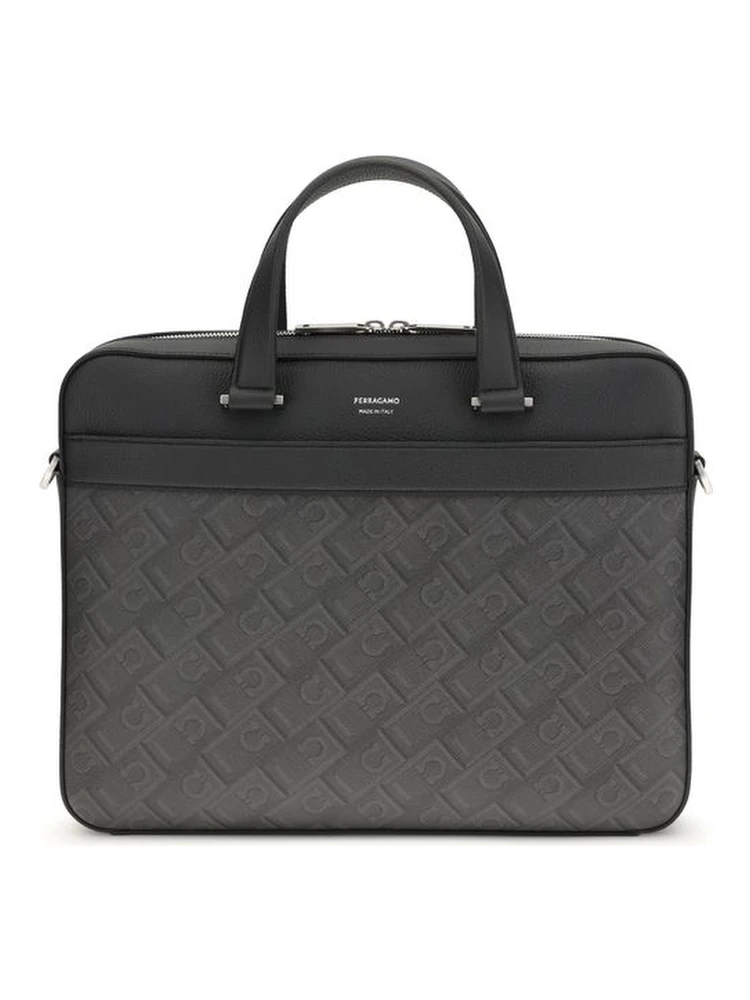 Gray Calf Leather Bos Taurus Briefcase