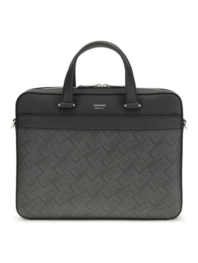 Gray Calf Leather Bos Taurus Briefcase